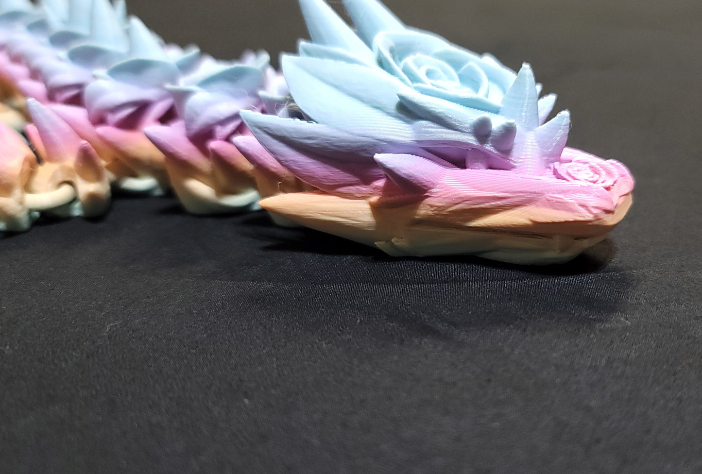 3D printed 20 inch Rainbow Rose Dragon