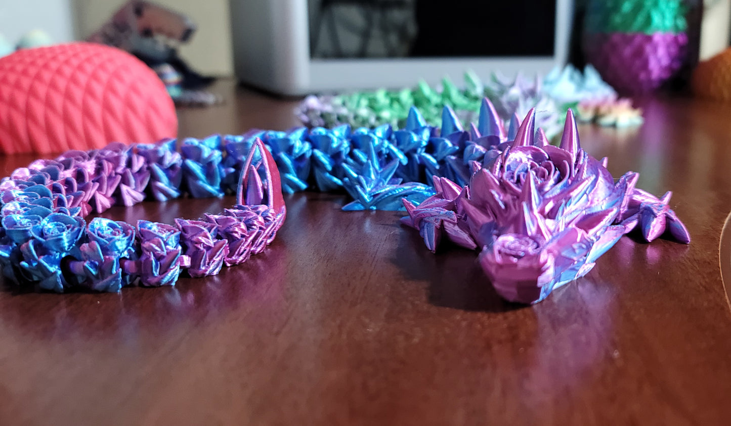 Purple/Blue rose silk Dragon