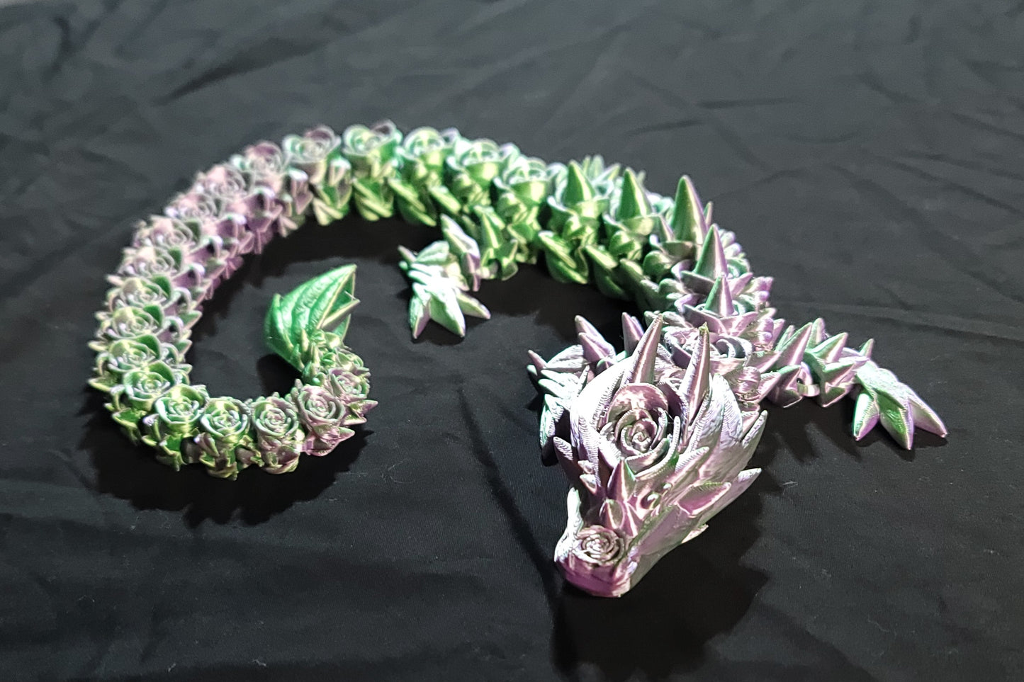 Purple/Green Silk Rose Dragon