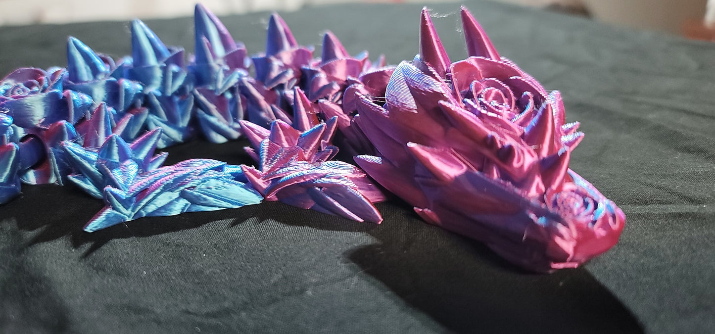 Purple/Blue rose silk Dragon