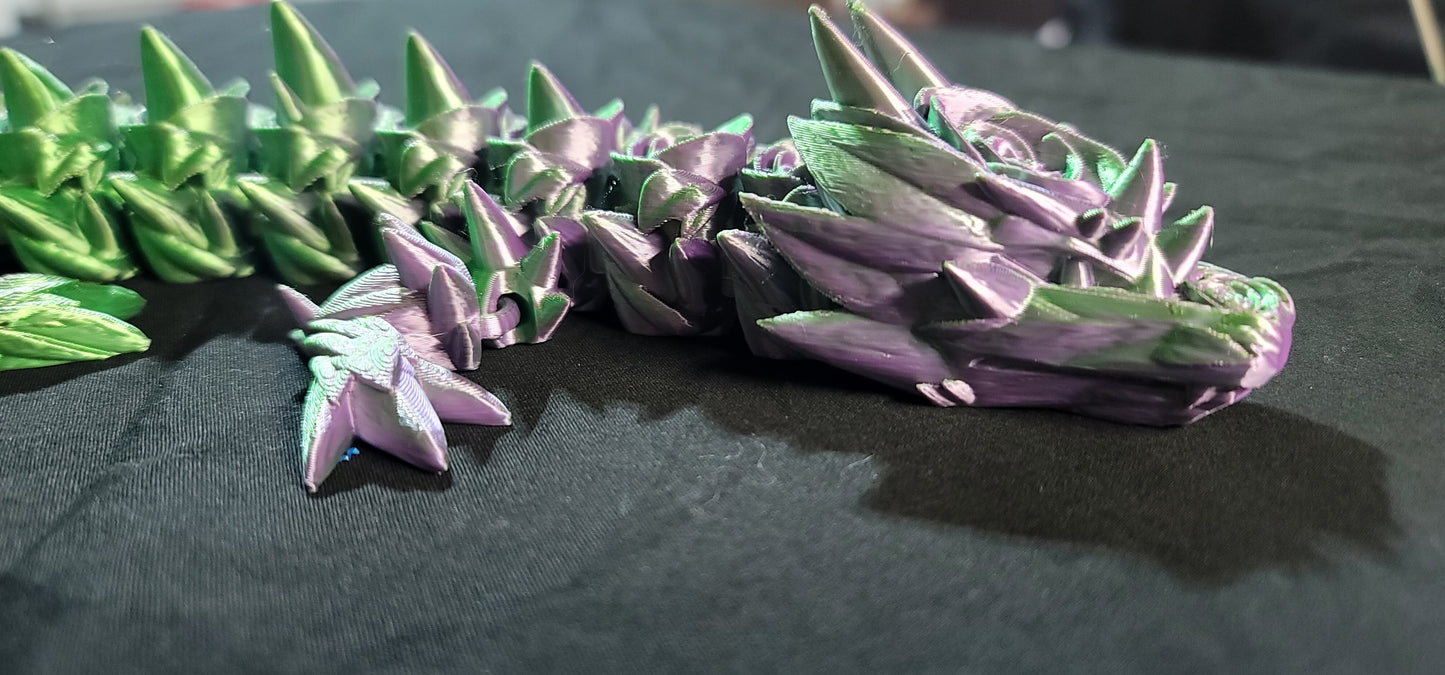 Purple/Green Silk Rose Dragon