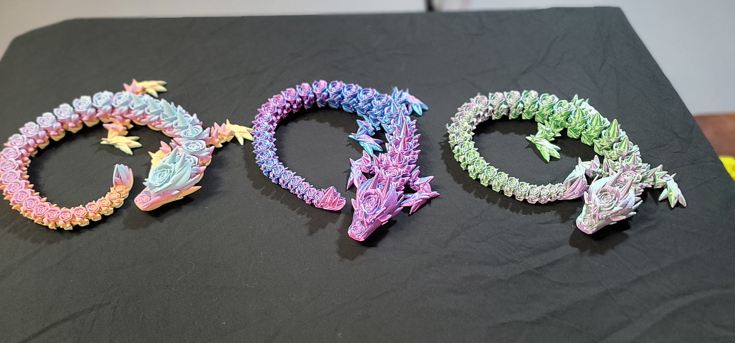 Purple/Blue rose silk Dragon