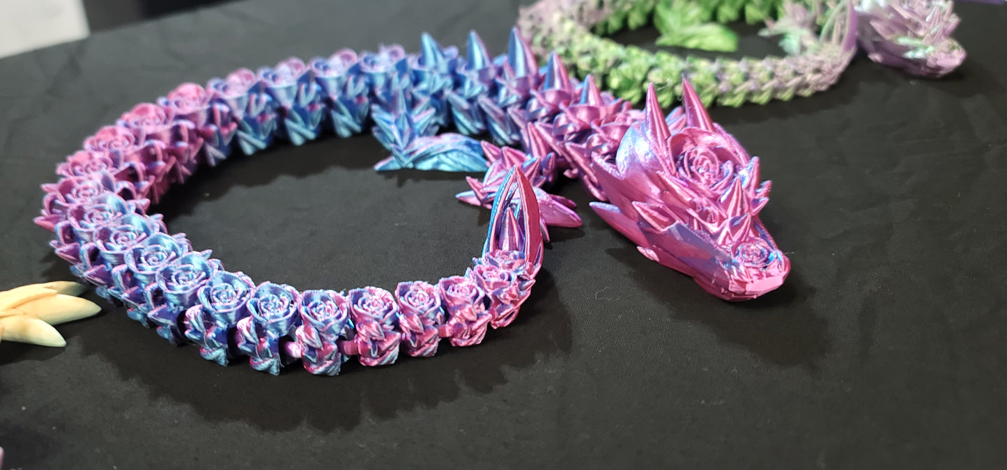 Purple/Blue rose silk Dragon