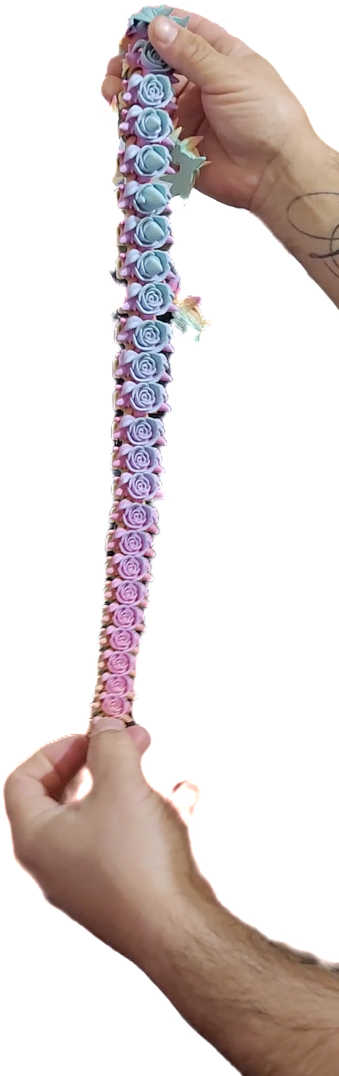 3D printed 20 inch Rainbow Rose Dragon