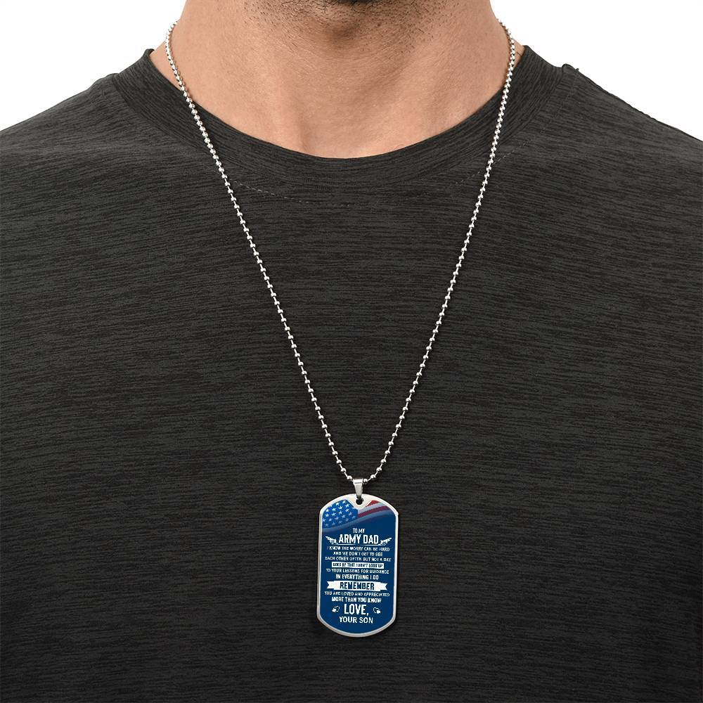 To Army Dad from Son - Dog Tag