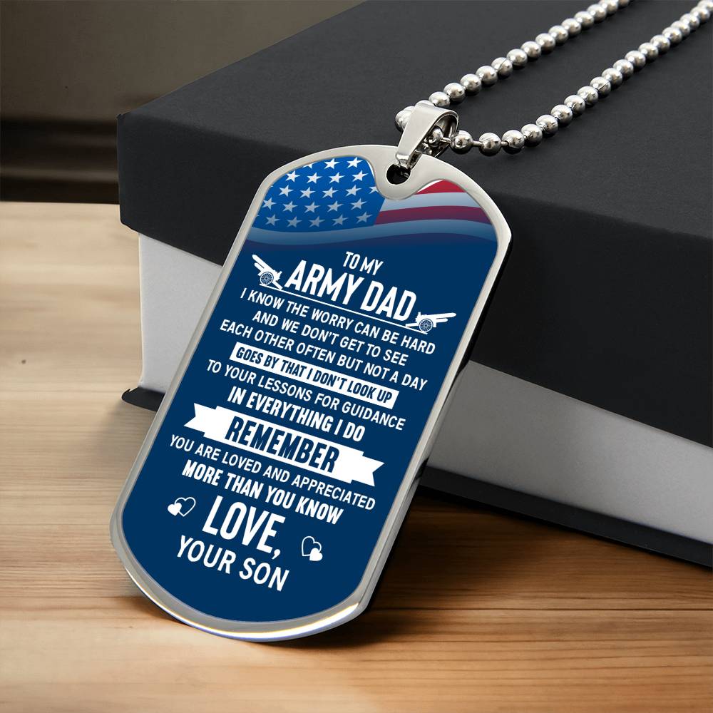 To Army Dad from Son - Dog Tag