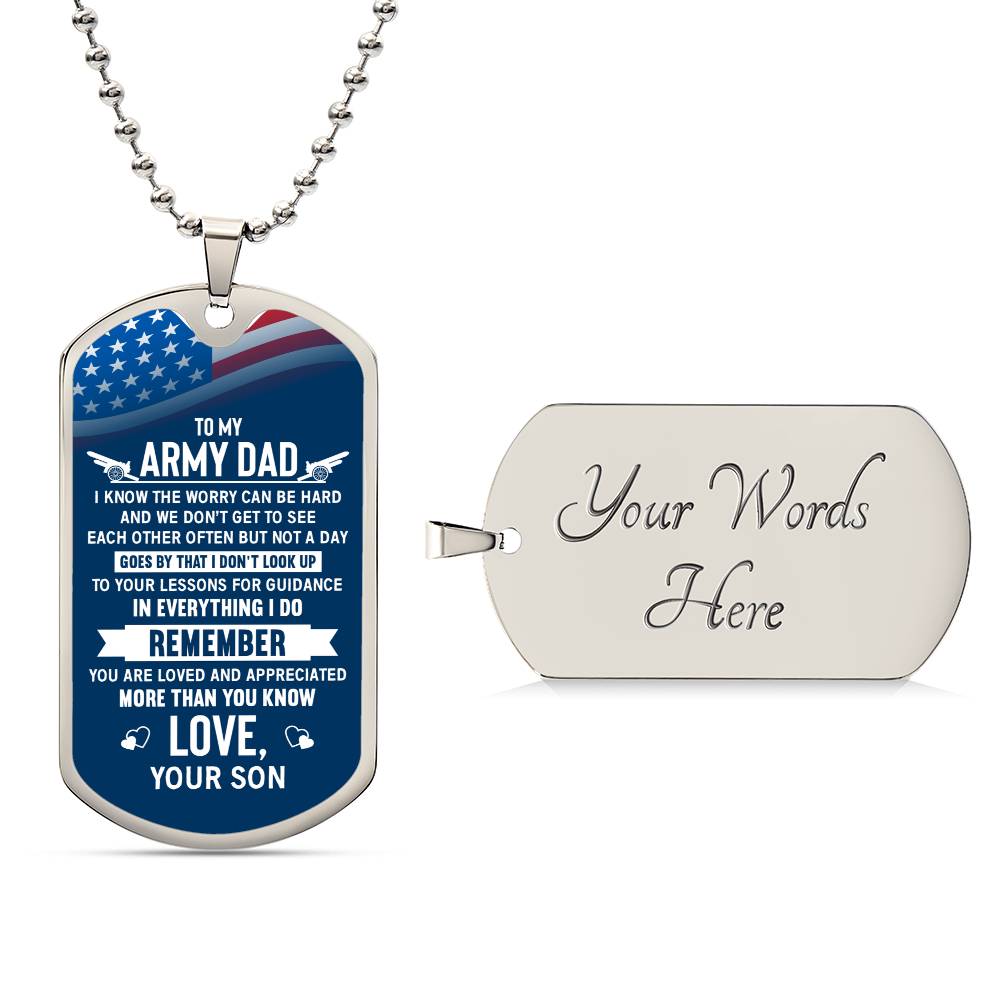To Army Dad from Son - Dog Tag