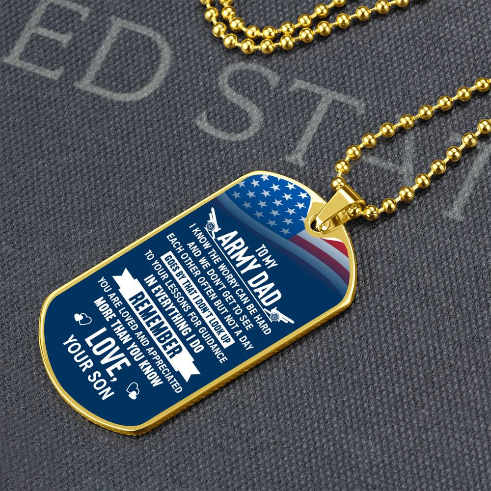To Army Dad from Son - Dog Tag