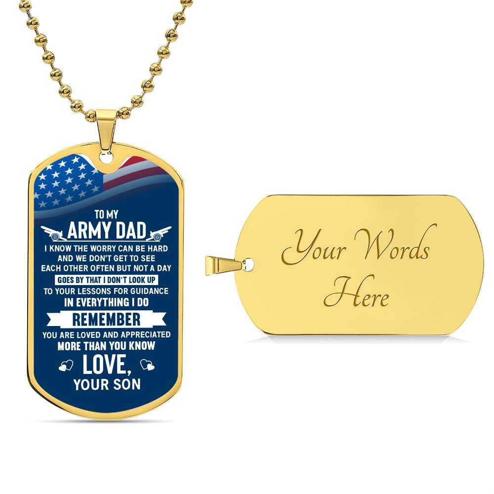 To Army Dad from Son - Dog Tag