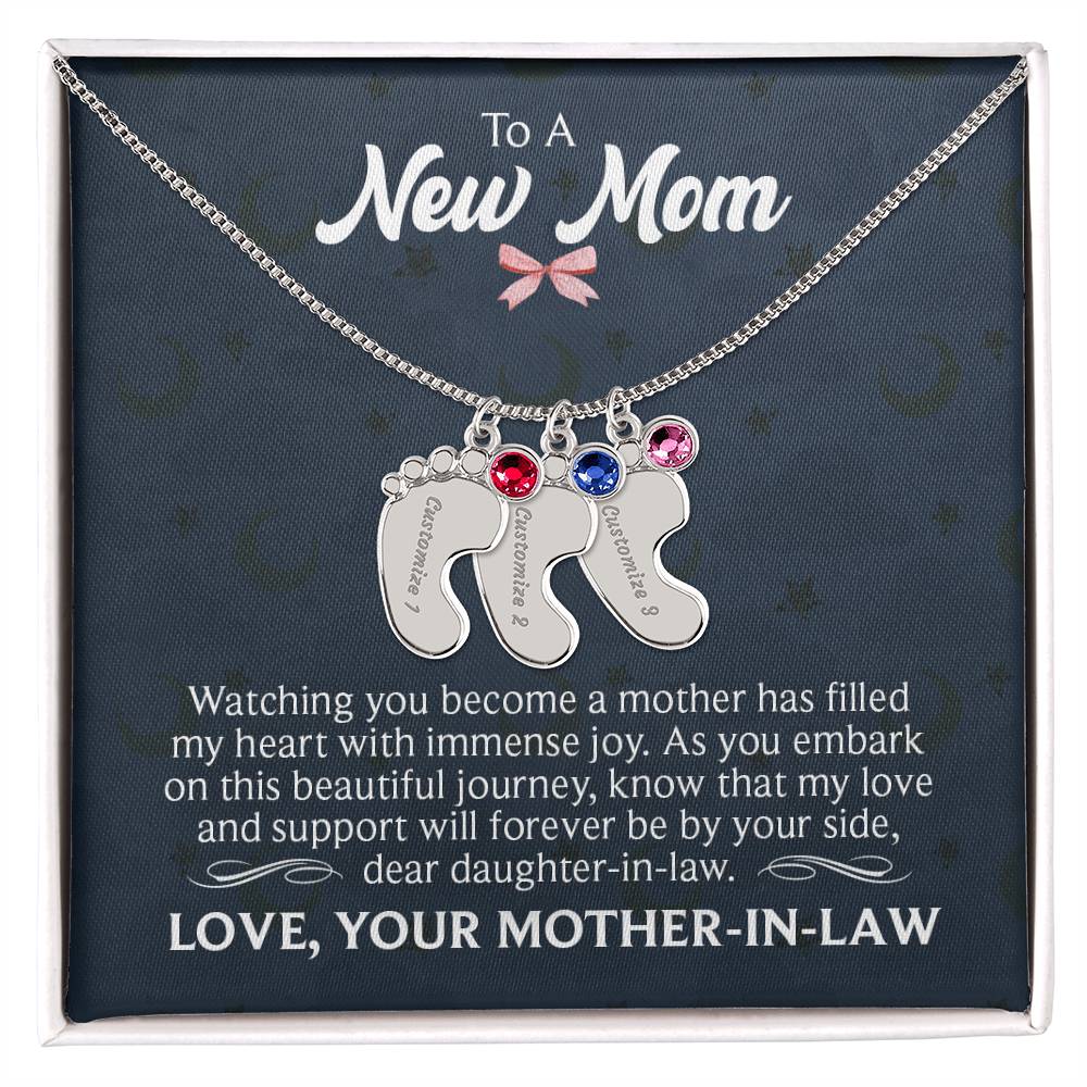 A New Mom - Birthstone Necklace