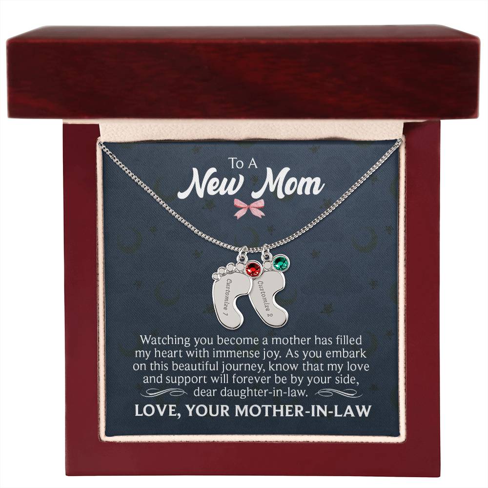 A New Mom - Birthstone Necklace