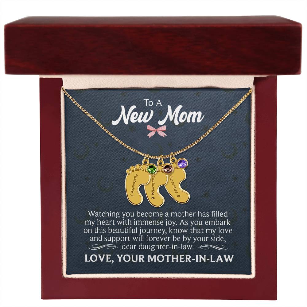 A New Mom - Birthstone Necklace