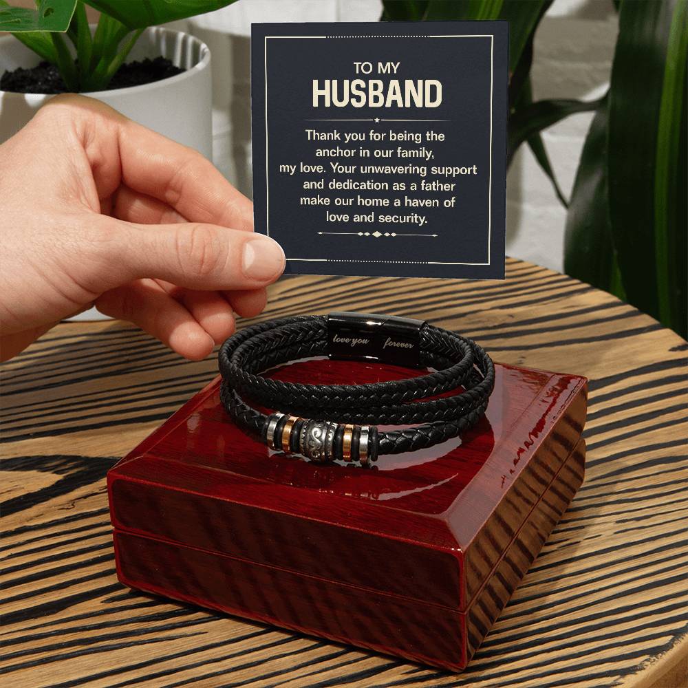 My Husband, My Anchor - Men's bracelet