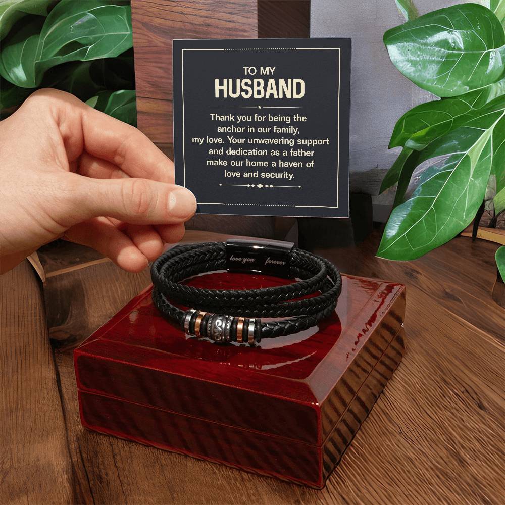 My Husband, My Anchor - Men's bracelet