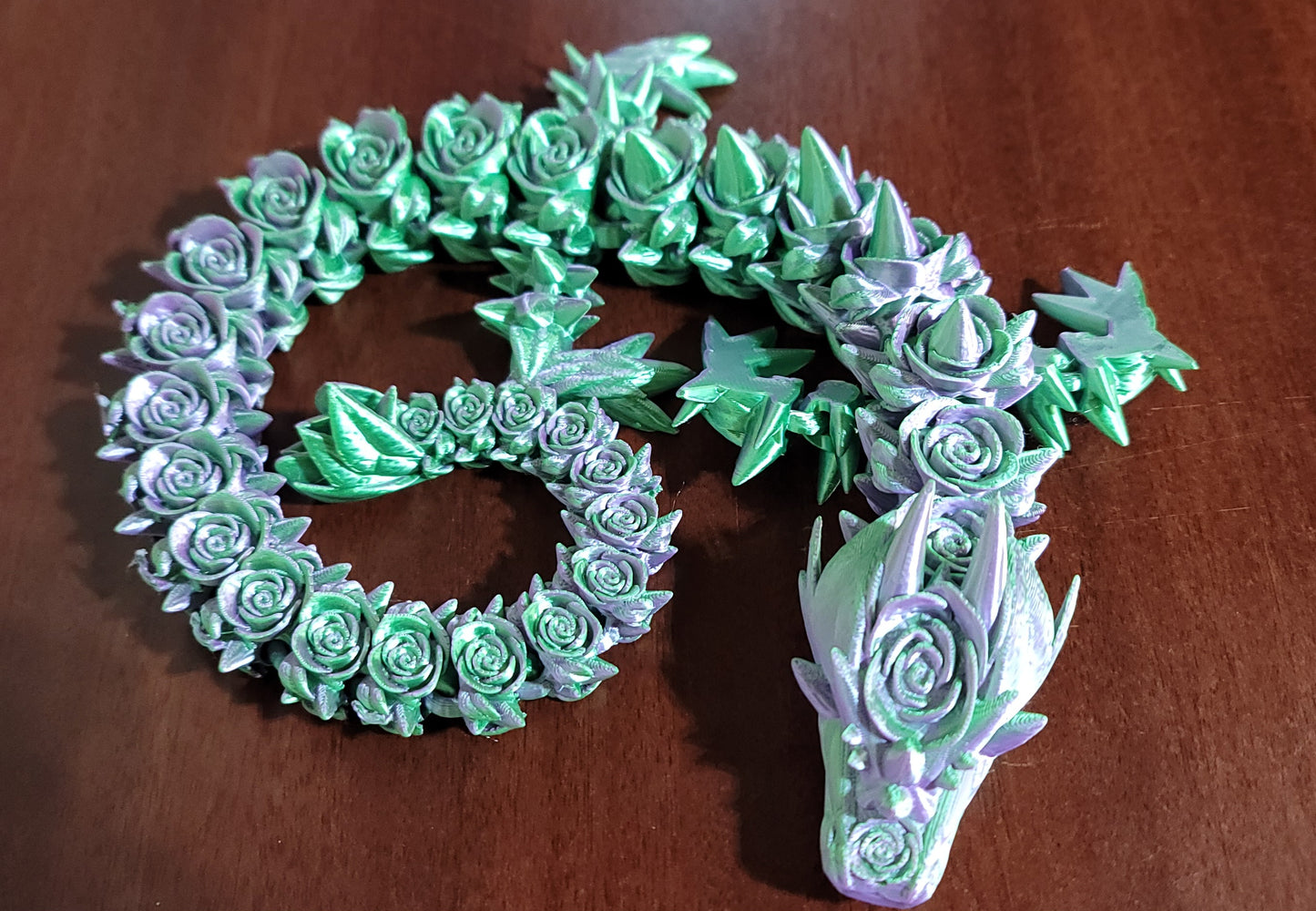 Purple/Green Silk Rose Dragon