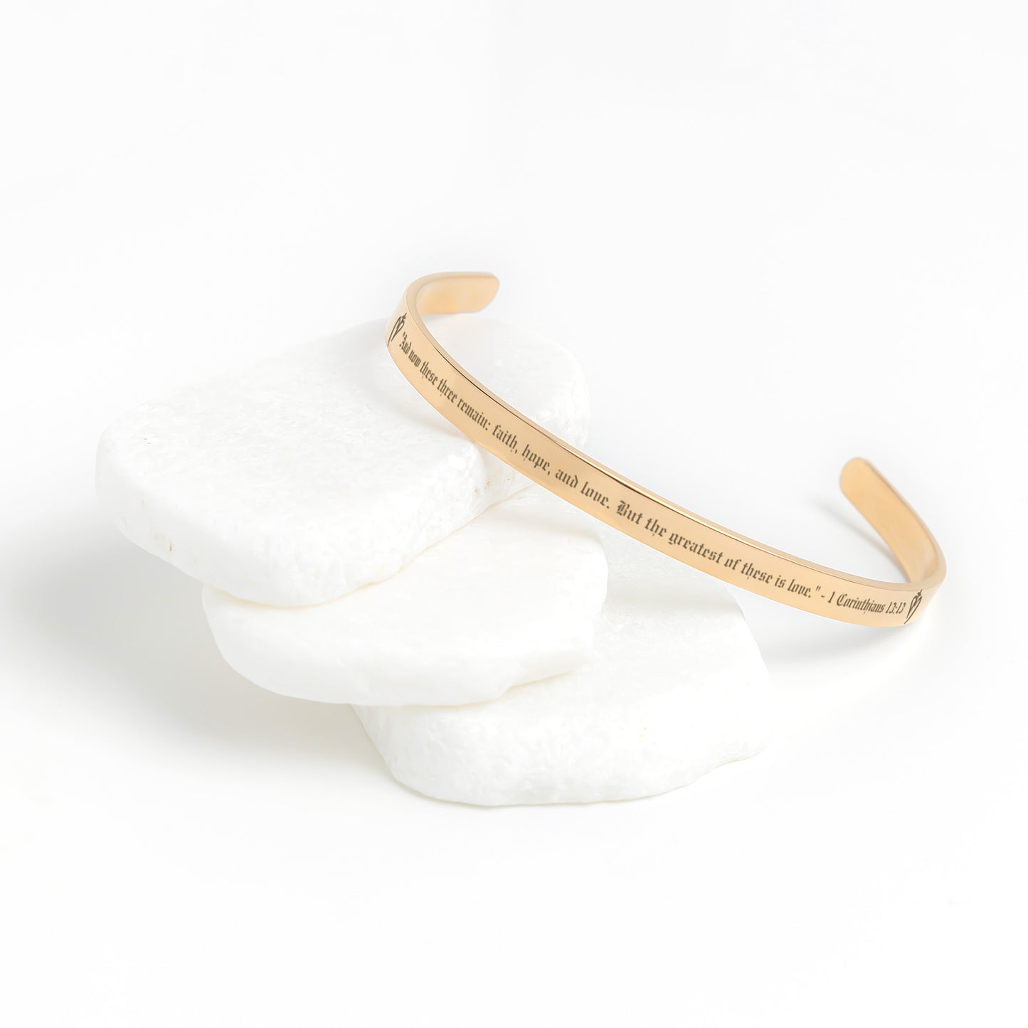 Faith, Hope, and Love - cuff bracelet