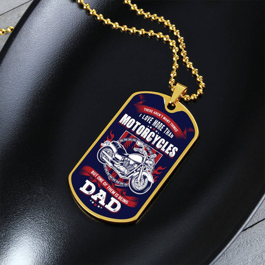 Motorcycle Dad - Dog Tag