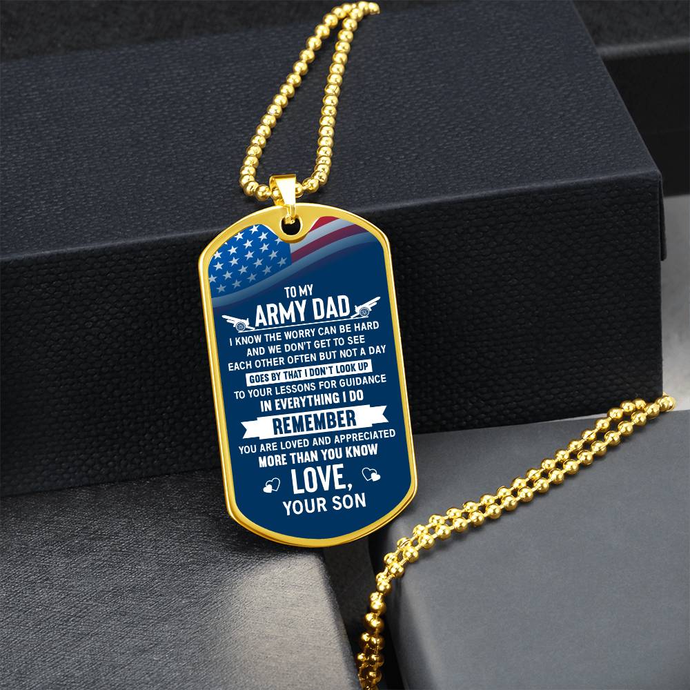 To Army Dad from Son - Dog Tag