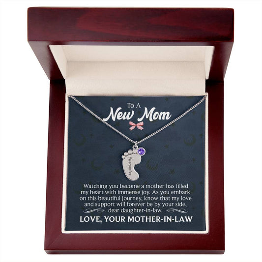 A New Mom - Birthstone Necklace