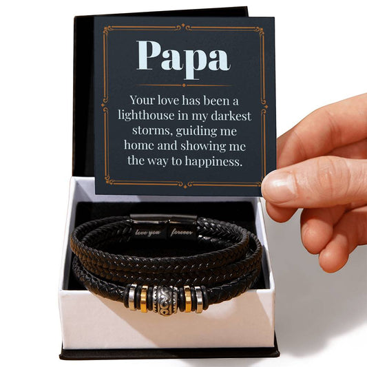 My Papa, My Lighthouse - Men's bracelet